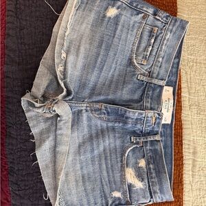 Abercrombie and Fitch Distressed Blue Denim Shorts